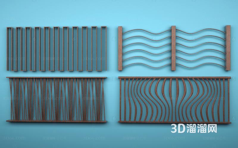 现代创意栏杆3d模型